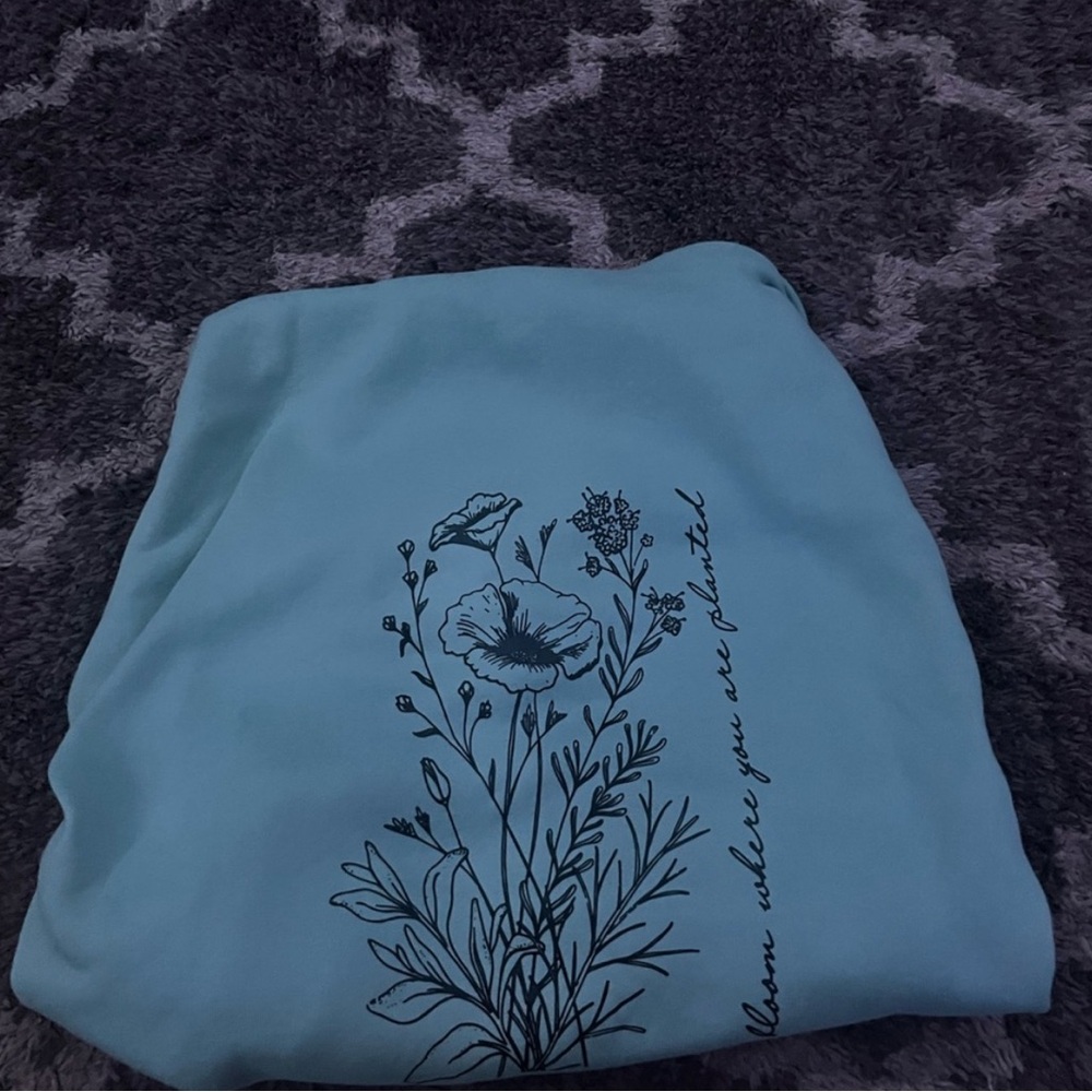 Green flower SHEIN hoodie